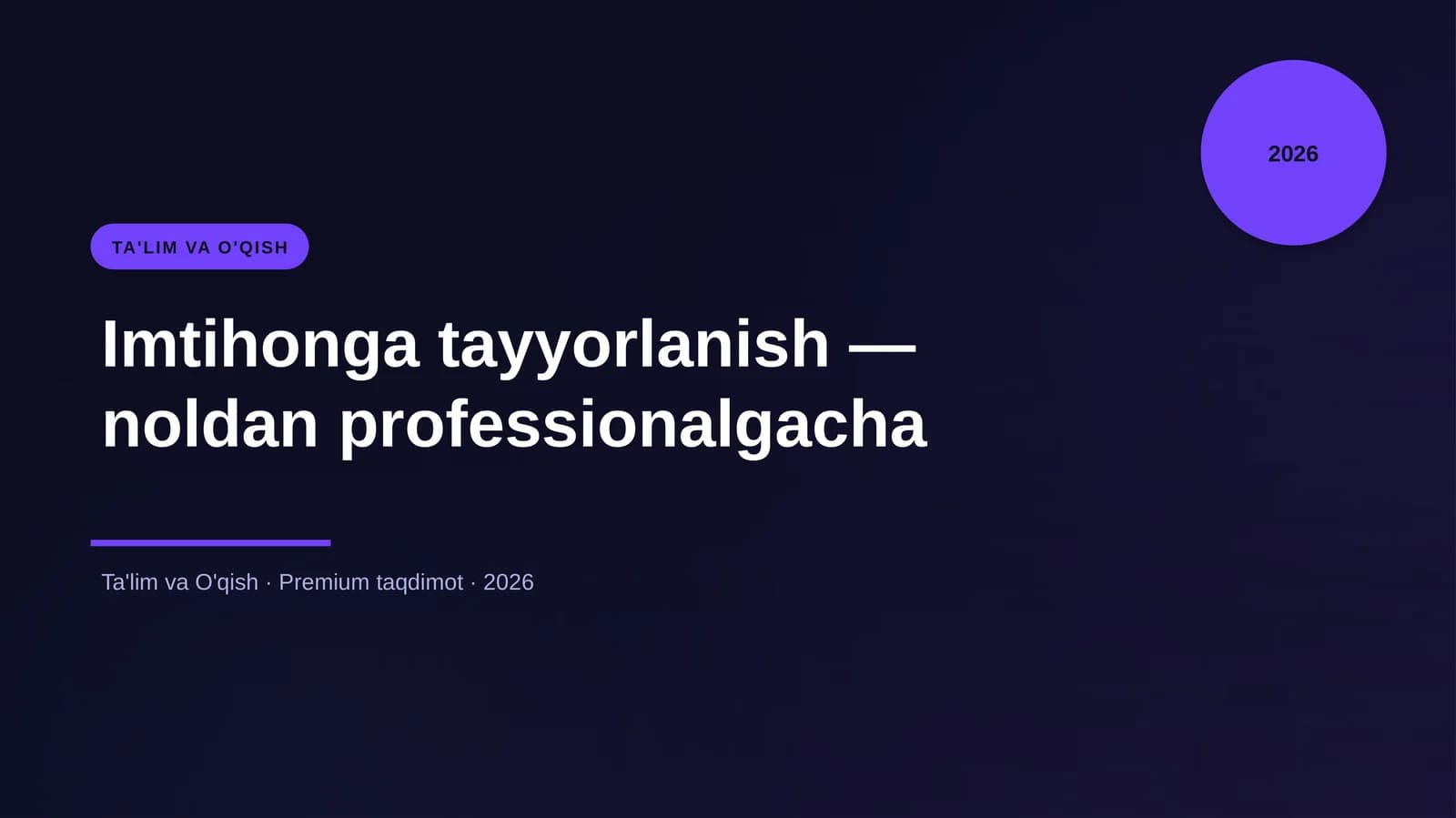 Imtihonga tayyorlanish — noldan professionalgacha