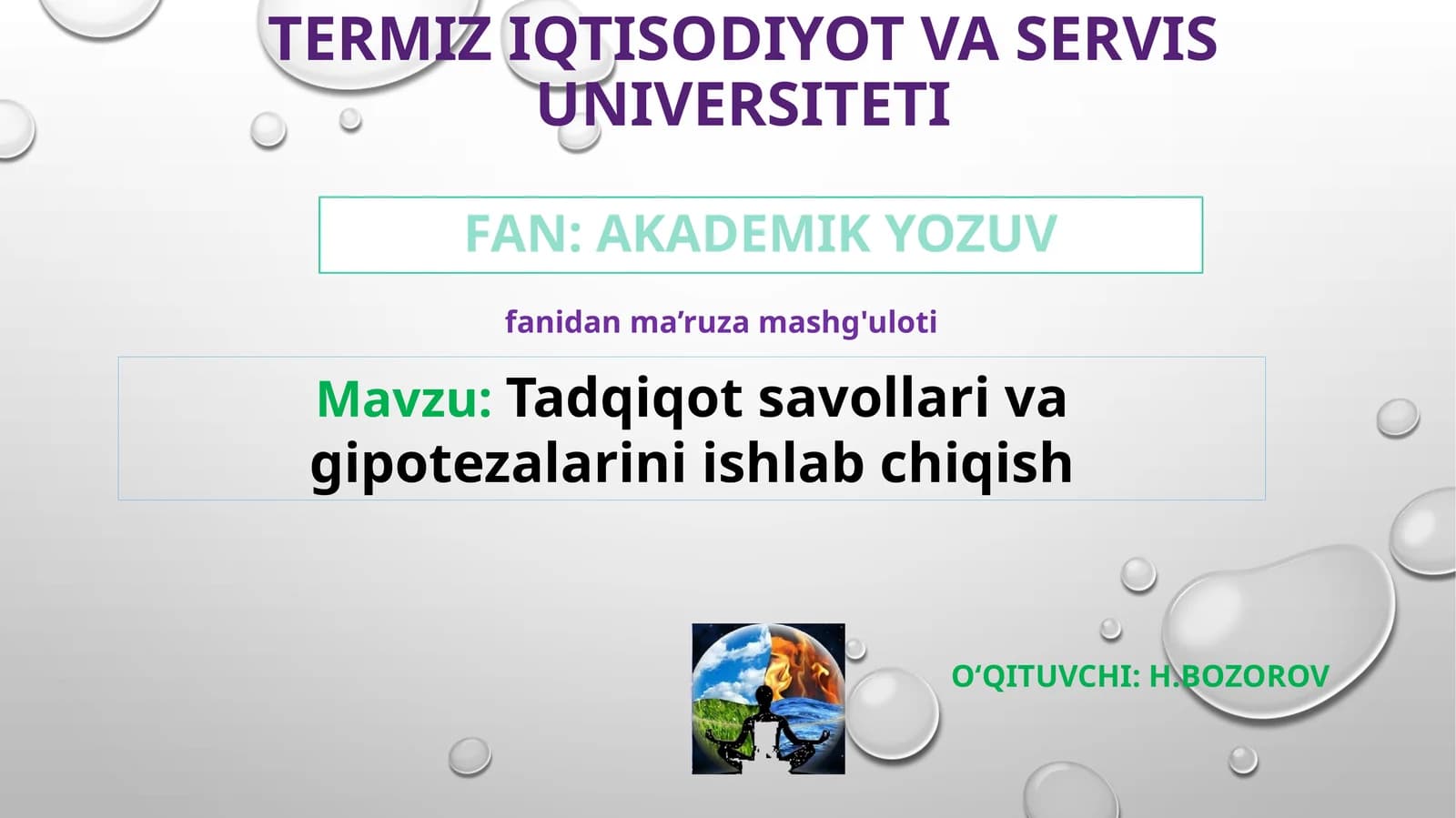 Tadqiqot savollari va gipotezalarini ishlab chiqish