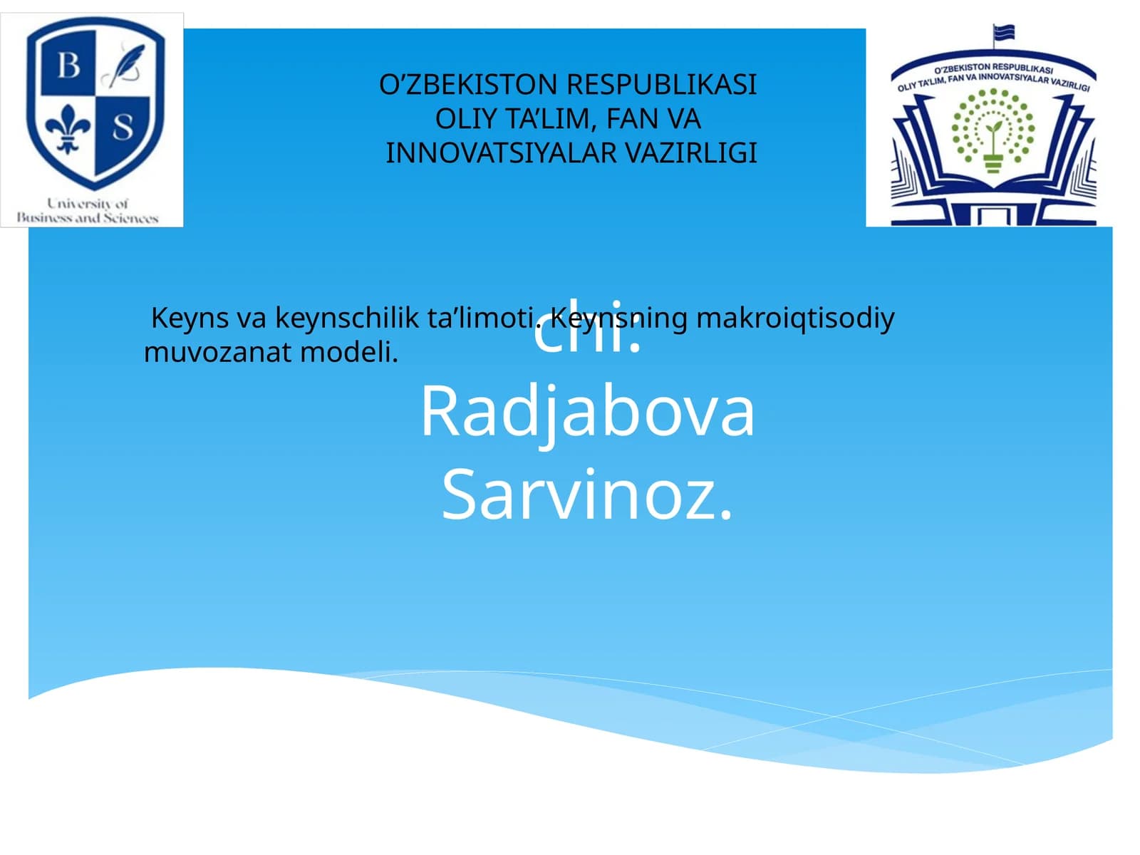 Keyns va keynschilik taʼlimoti. Keynsning makroiqtisodiy muvozanat modeli