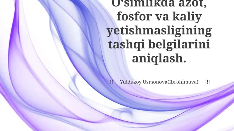 Azot, fosfor va kaliy nutqida