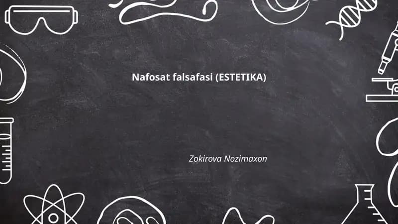 Nafosat falsafasi (ESTETIKA)
