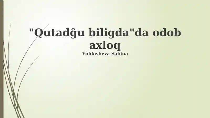 Qutadg’u Bilig
