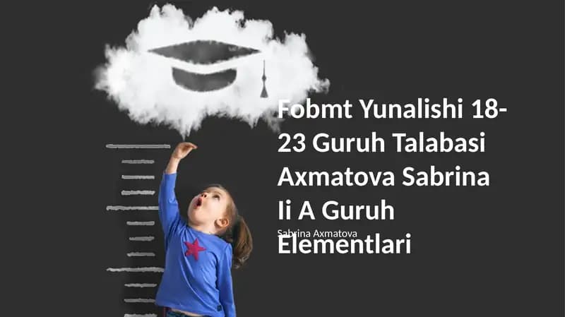 Fobmt Yunalishi 18-23 Guruh Talabasi Axmatova Sabrina