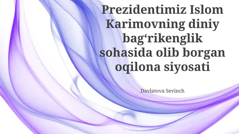 Diniy Ekstremizm va Terrorizmga Qarshi Kurash