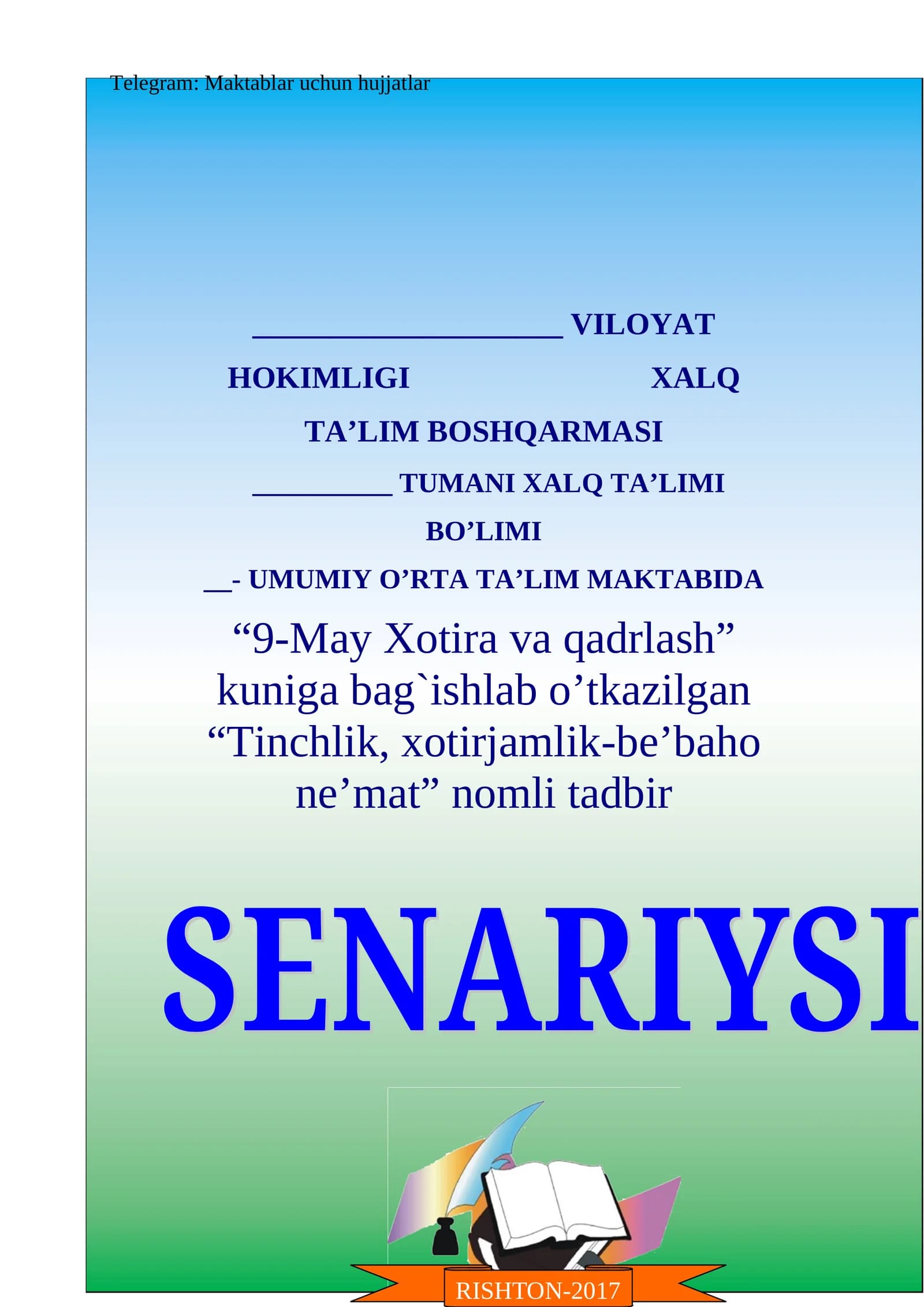 Tinchlik, xotirjamlik-be’baho ne’mat