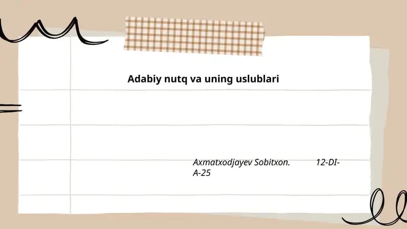 Adabiy nutq va uning uslublari