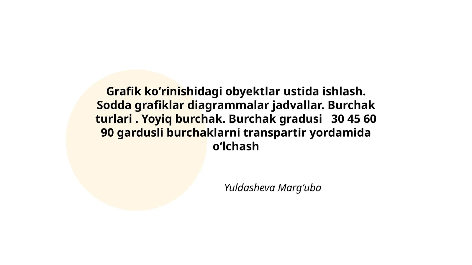 Grafik koʻrinishidagi obyektlar ustida ishlash