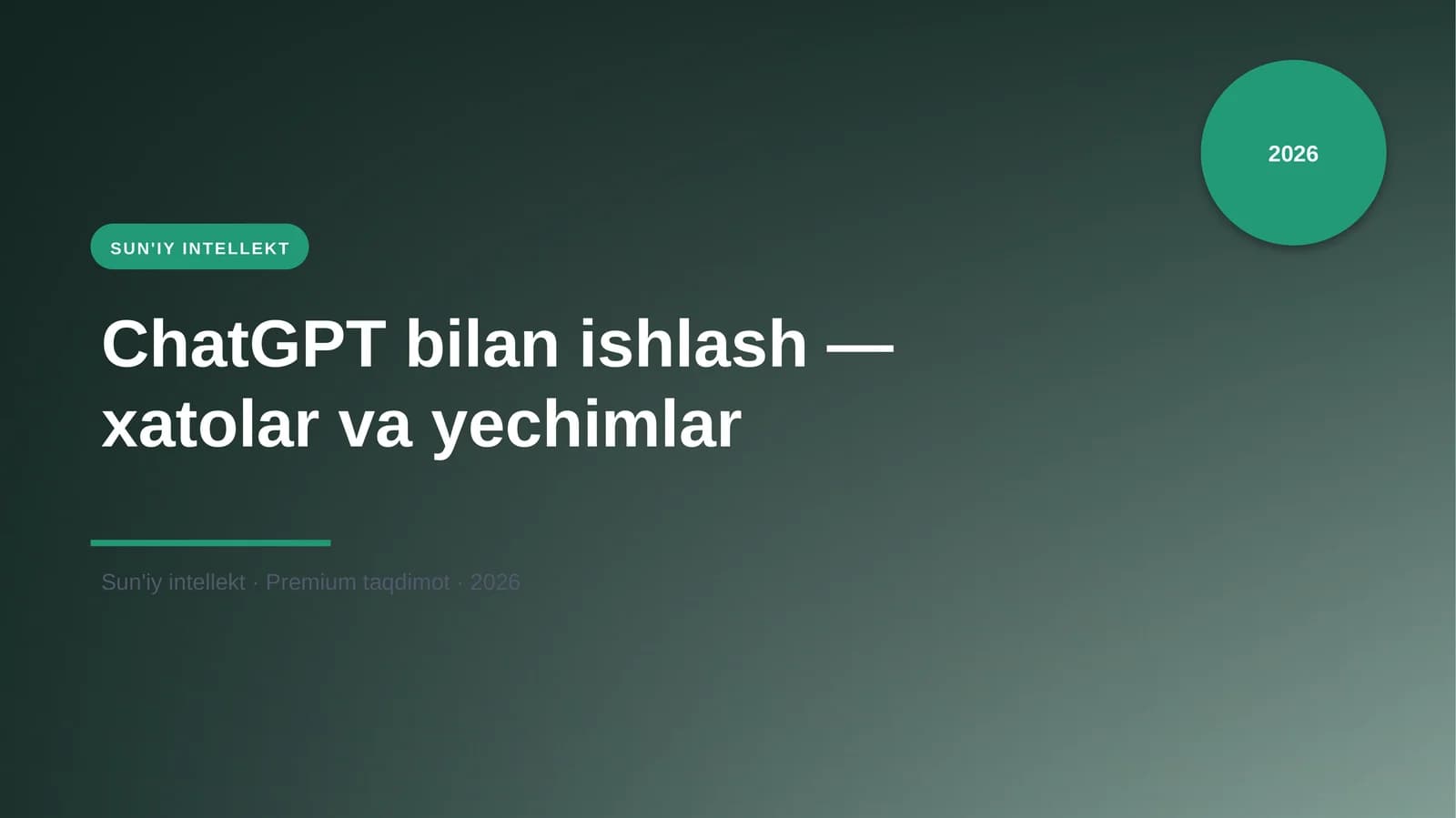 ChatGPT bilan ishlash — xatolar va yechimlar