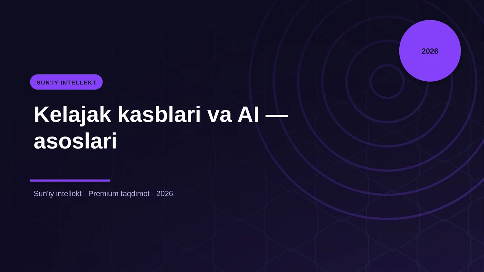 Kelajak kasblari va AI — asoslari