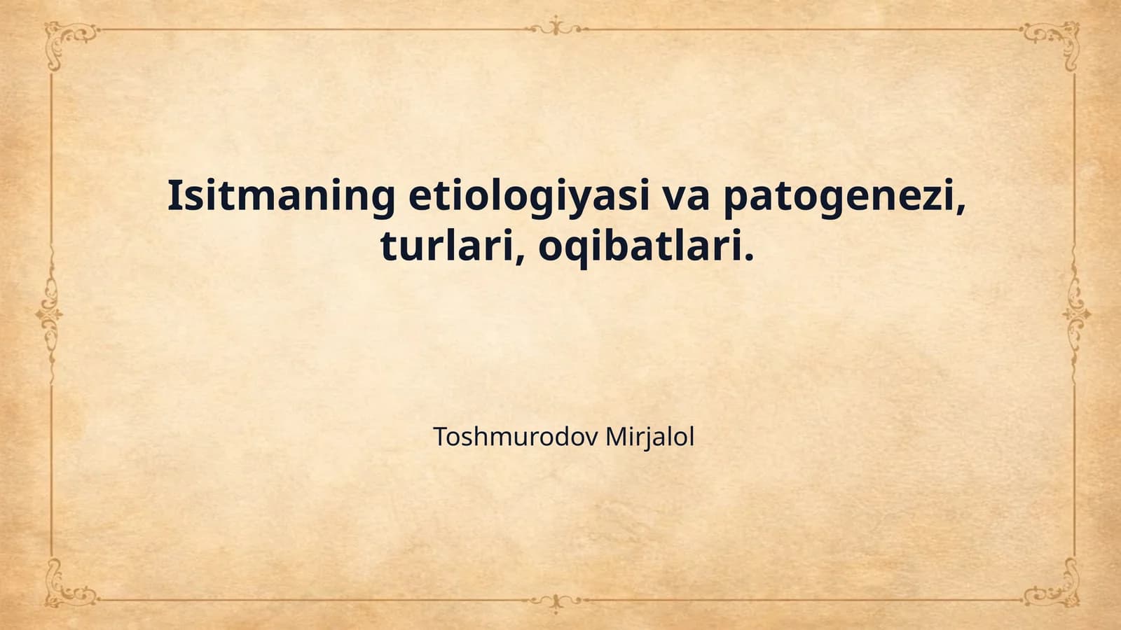 Isitmaning etiologiyasi va patogenezi, turlari, oqibatlari.