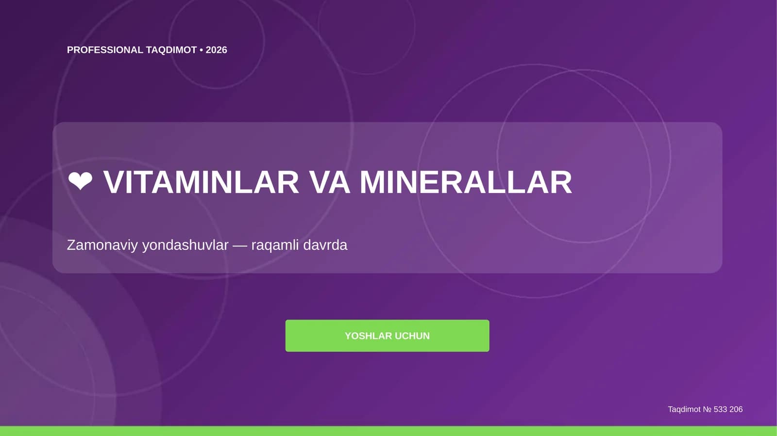 ❤️ VITAMINLAR VA MINERALLAR
