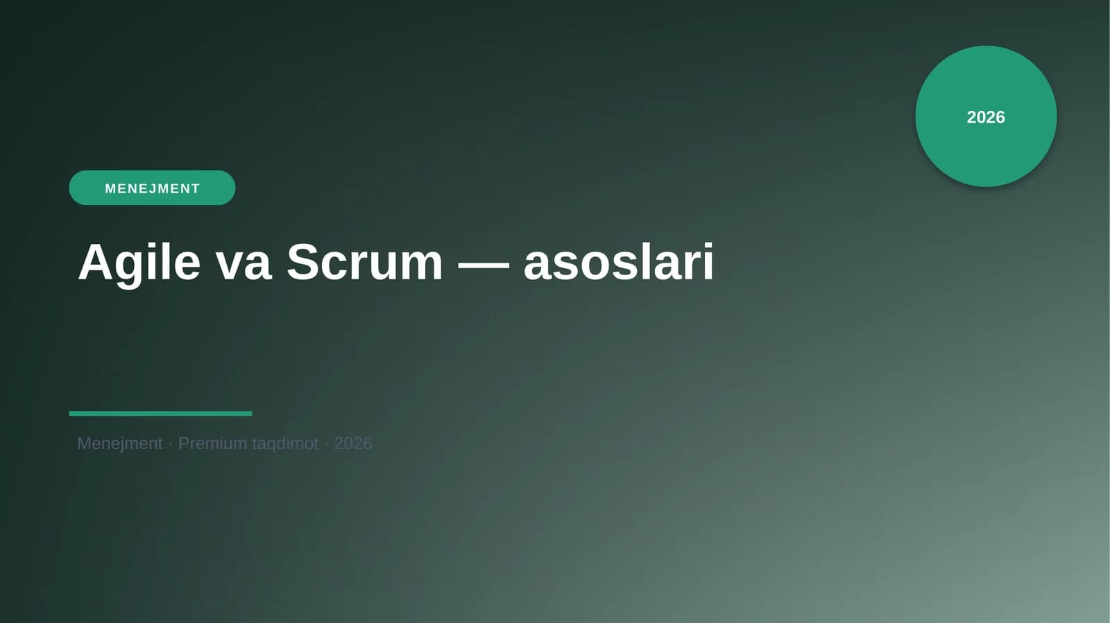 Agile va Scrum — asoslari