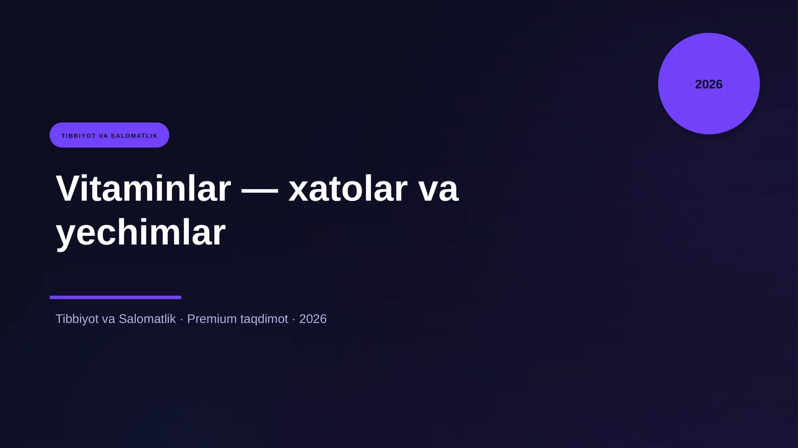 Vitaminlar — xatolar va yechimlar