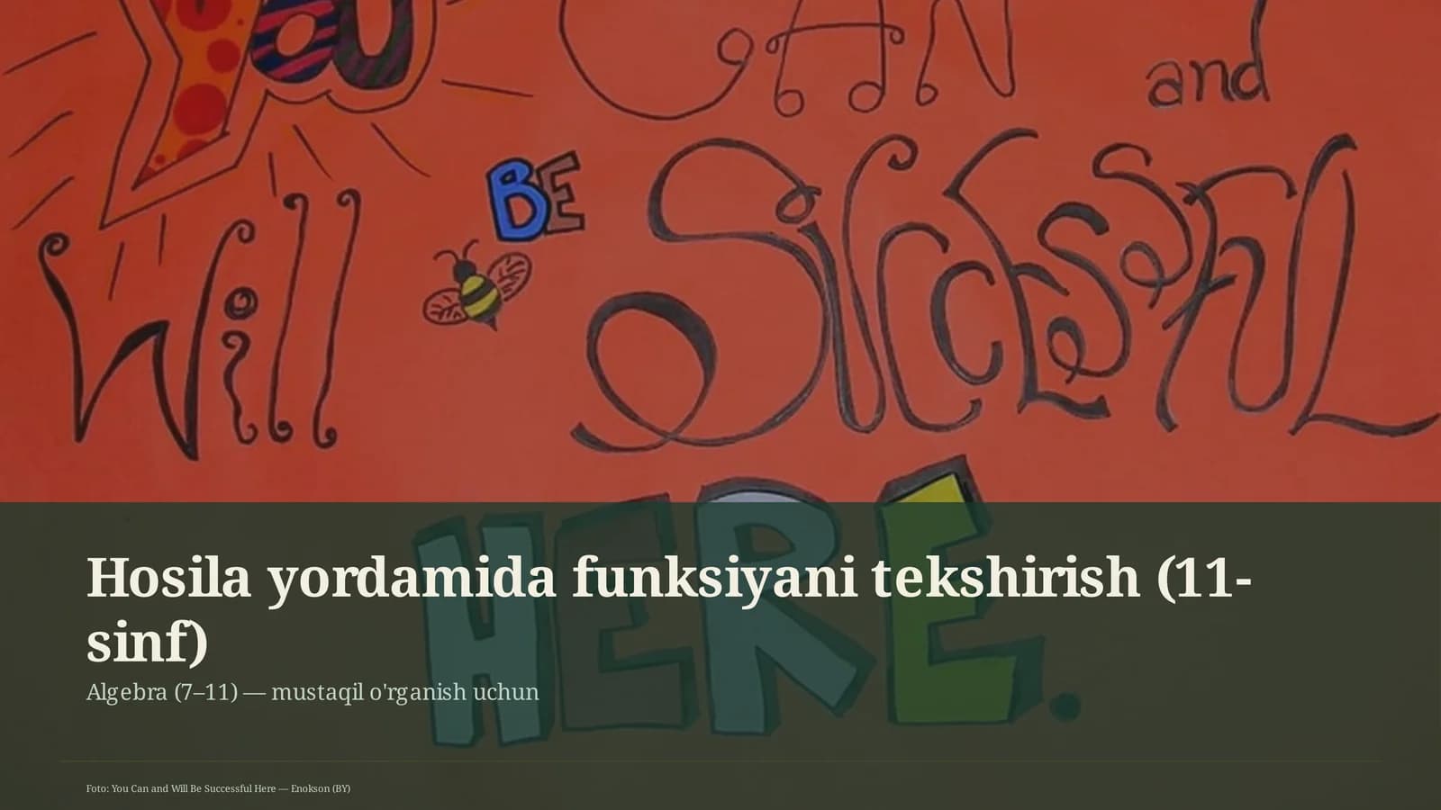 Hosila yordamida funksiyani tekshirish (11-sinf)