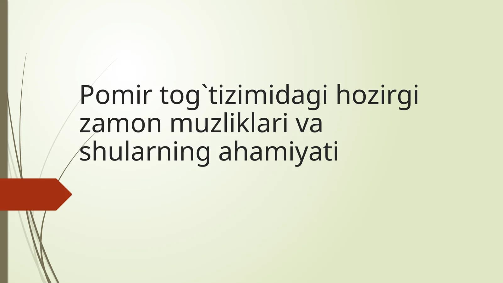 Pomir tog‘ tizimidagi hozirgi zamon muzliklarining shakllanishi va tarqalishi