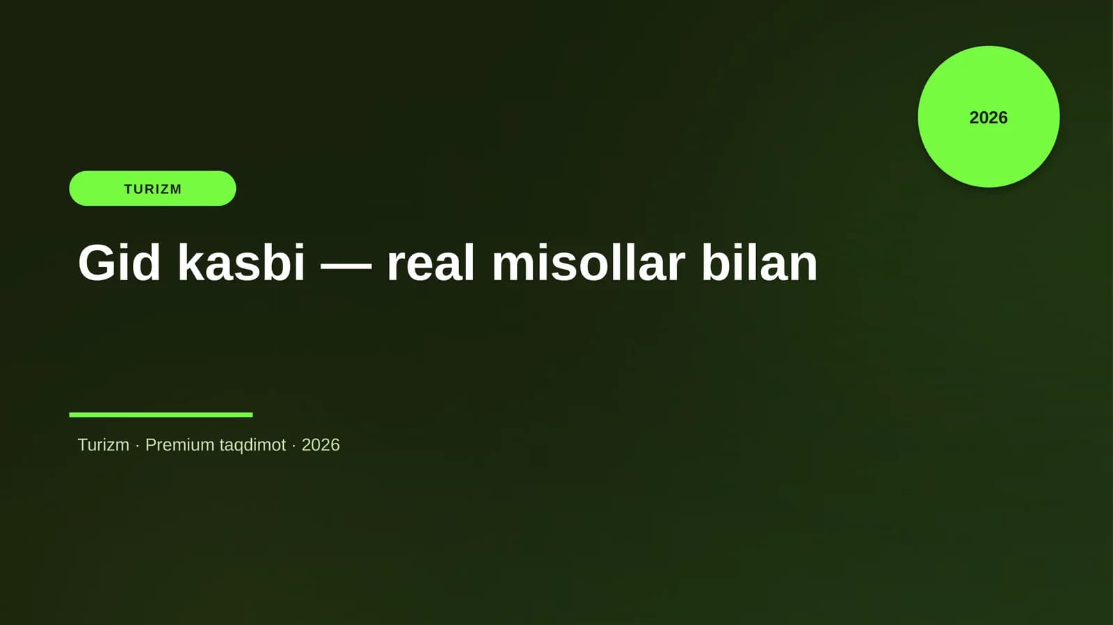 Gid kasbi — real misollar bilan