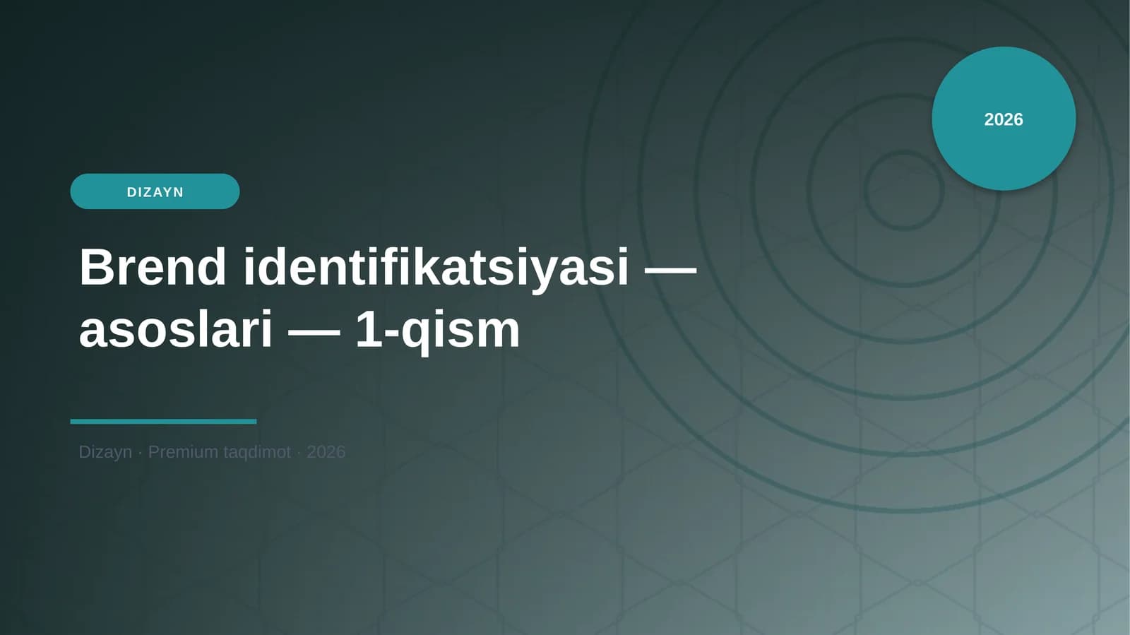 Brend identifikatsiyasi — asoslari — 1-qism