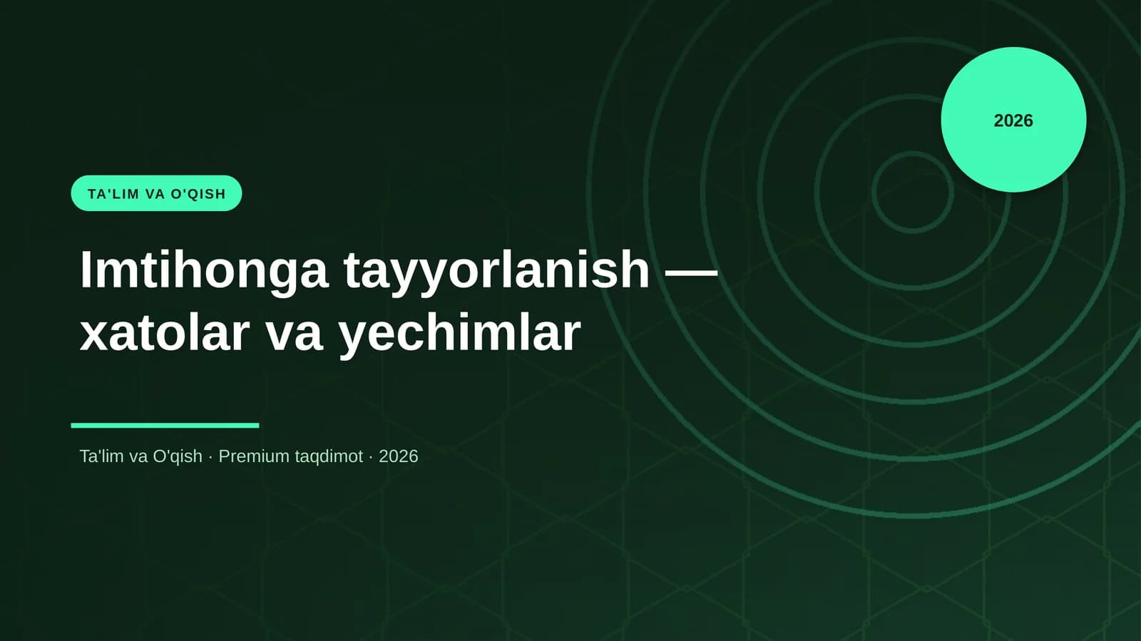 Imtihonga tayyorlanish — xatolar va yechimlar