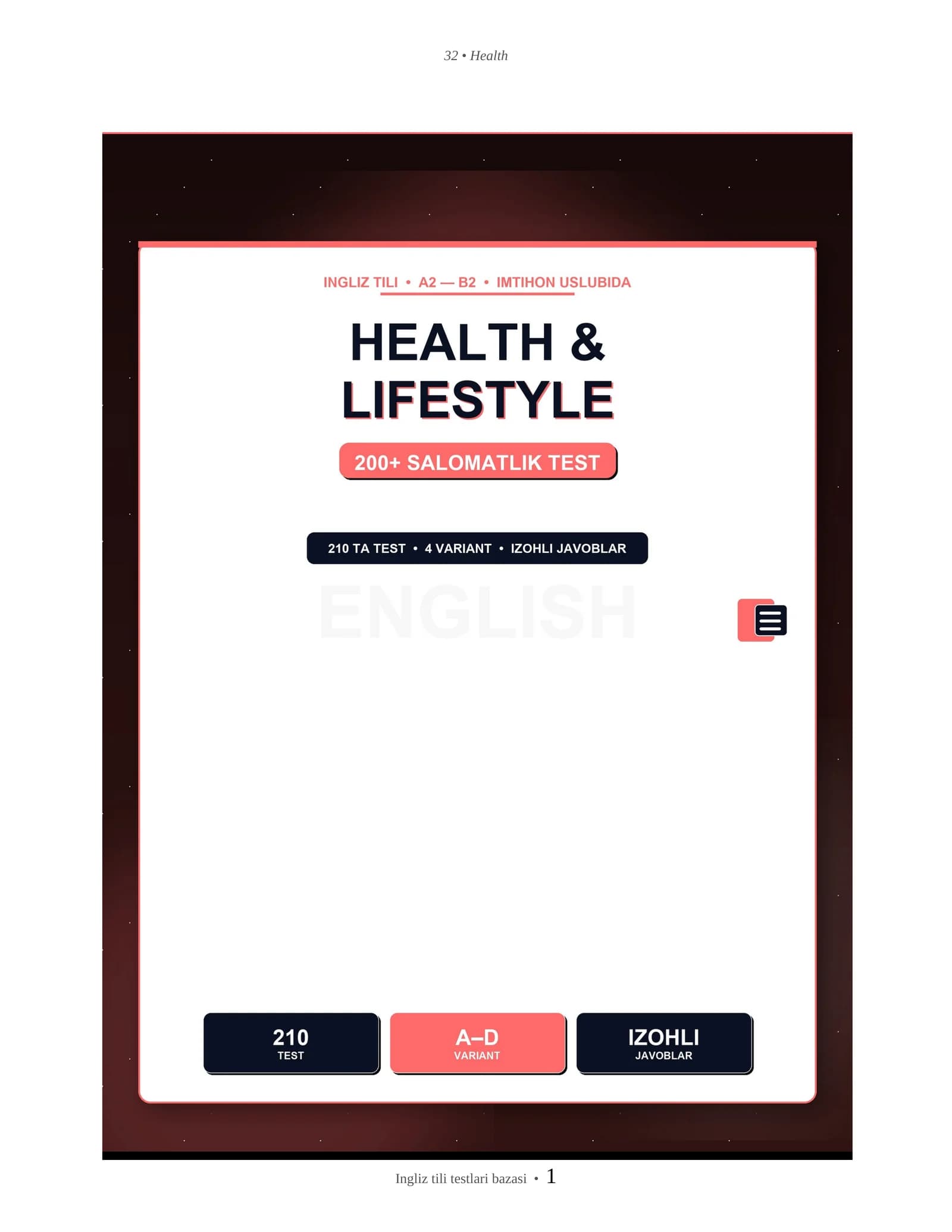 INGLIZ TILI HEALTH & LIFESTYLE