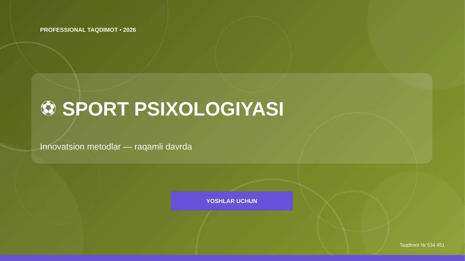 Sport psixologiyasi: innovatsion metodlar (raqamli davrda) [yoshlar uchun]