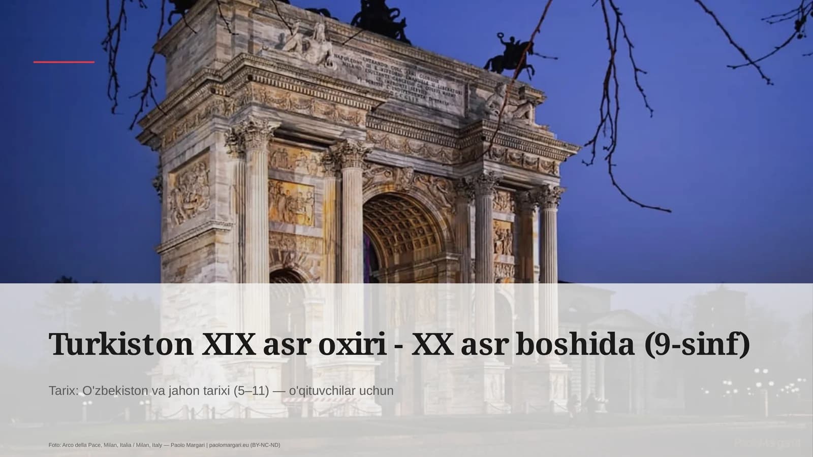 Turkiston XIX asr oxiri - XX asr boshida (9-sinf)