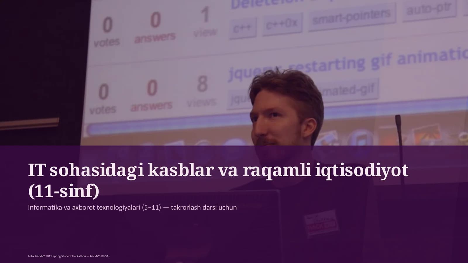 IT sohasidagi kasblar va raqamli iqtisodiyot (11-sinf)