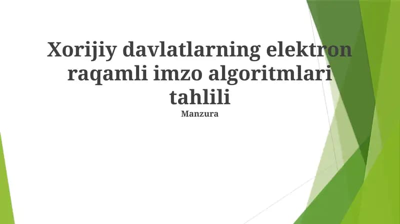 Raqamli Imzo Algoritmlari