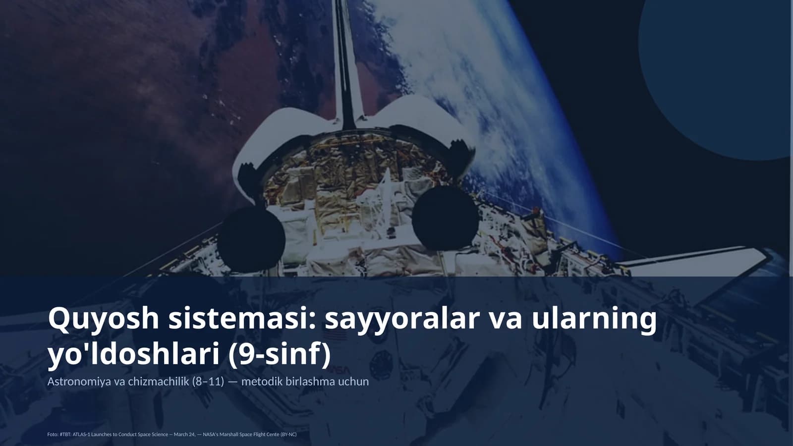 Quyosh sistemasi: sayyoralar va ularning yo'ldoshlari (9-sinf)