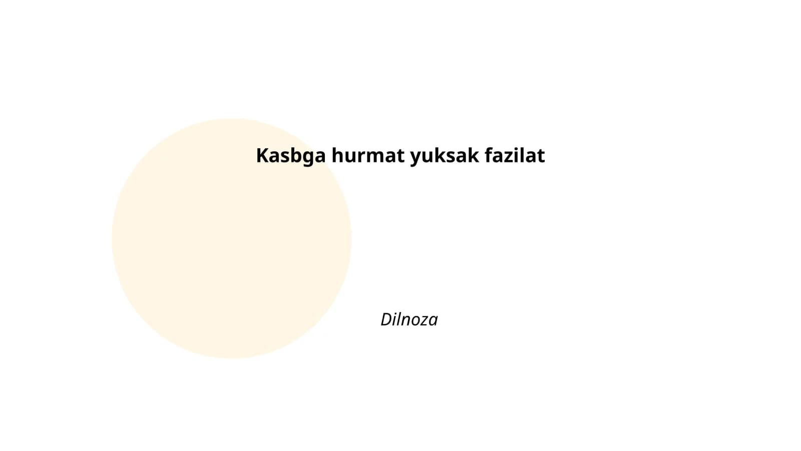 Kasbga hurmat yuksak fazilat