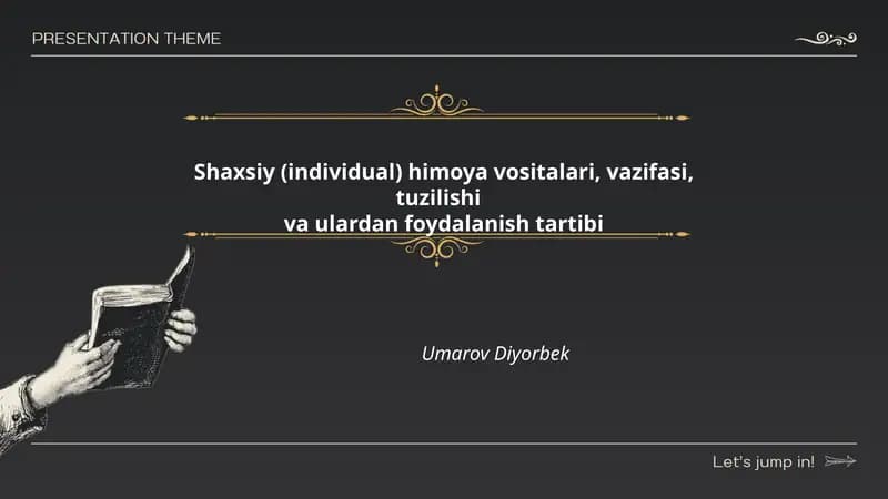 Shaxsiy (individual) himoya vositalari, vazifasi, tuzilishi va ulardan foydalanish tartibi