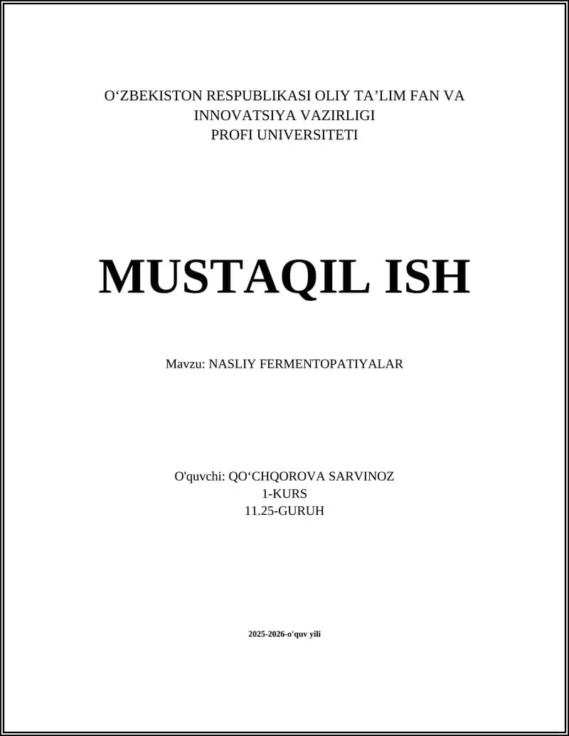 NASLIY FERMENTOPATIYALAR