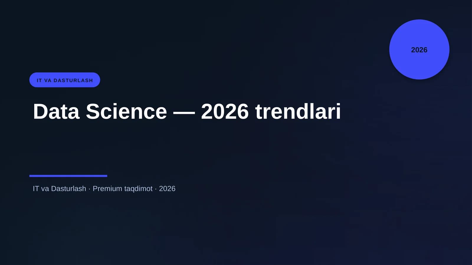 Data Science — 2026 trendlari