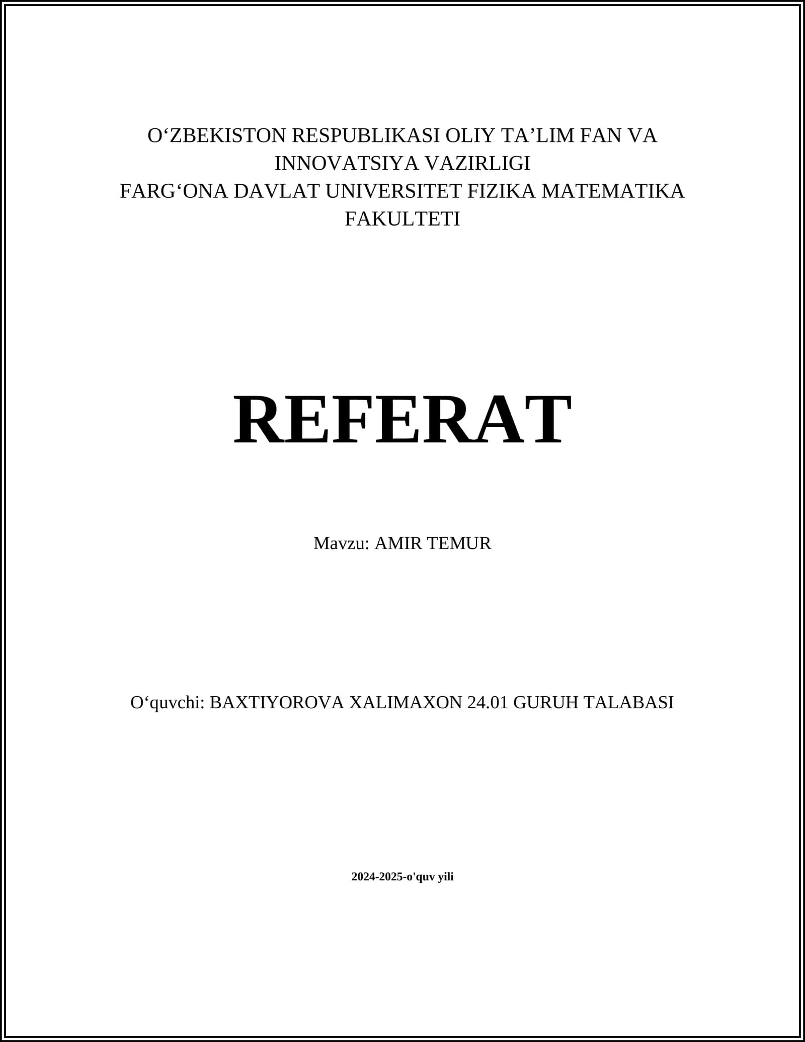 AMIR TEMUR