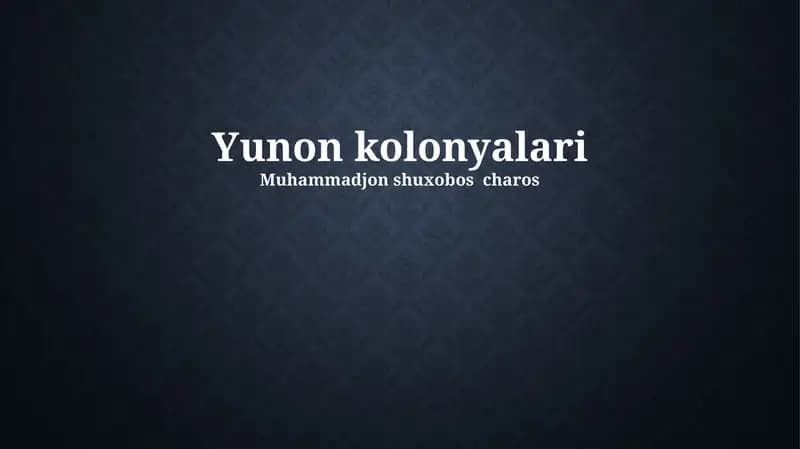 Yunon kolonyalari