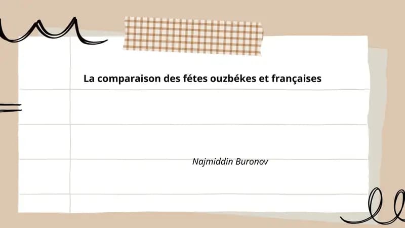 La comparaison des fêtes ouzbèkes et françaises