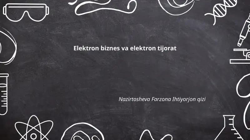 Elektron biznes va elektron tijorat