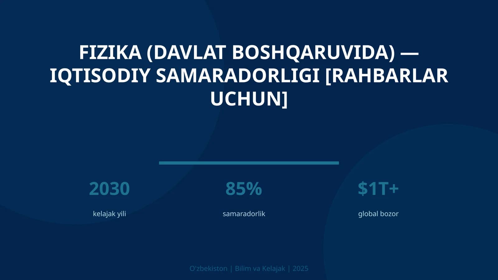 Fizika (davlat boshqaruvida) — iqtisodiy samaradorligi [rahbarlar uchun]