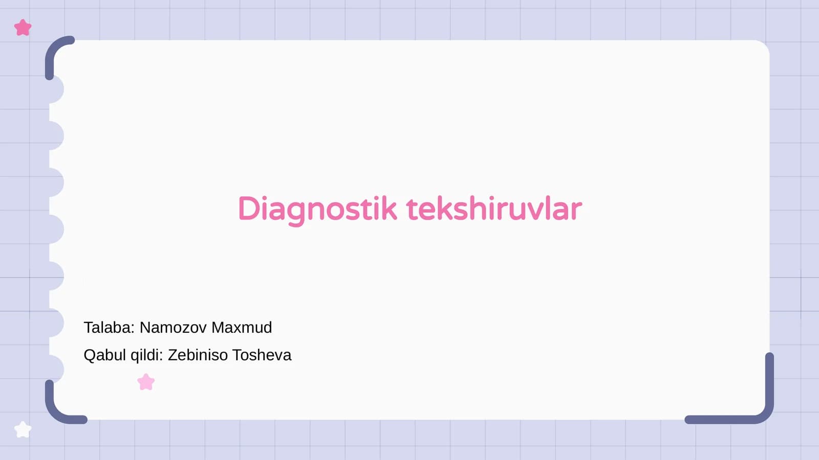 Diagnostik tekshiruvlar