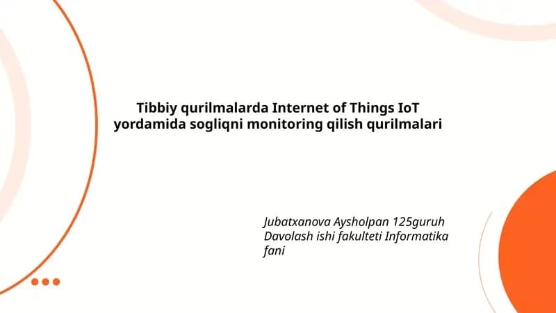 IoT asosidagi tibbiy qurilmalar