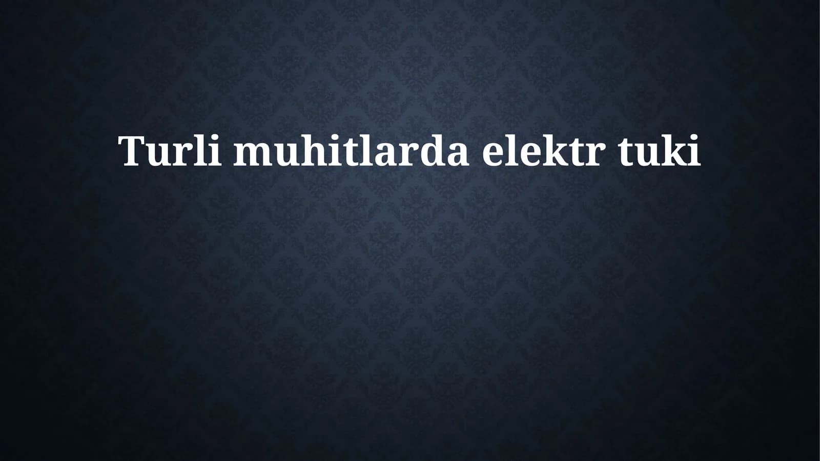 Elektr toki va uning biologik o'zgarishlari