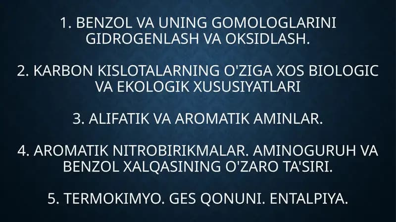 Benzol va uning gomologlari