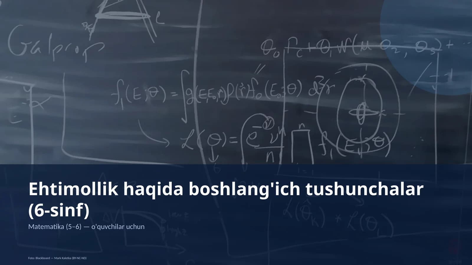 Ehtimollik haqida boshlang'ich tushunchalar (6-sinf)