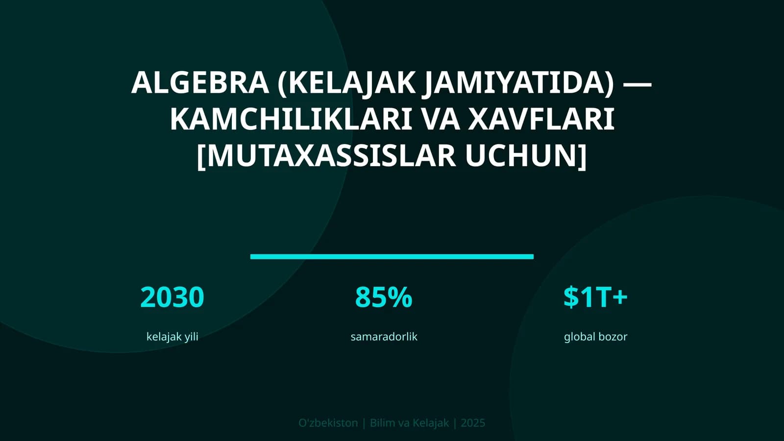 Algebra (kelajak jamiyatida) — kamchiliklari va xavflari [mutaxassislar uchun]
