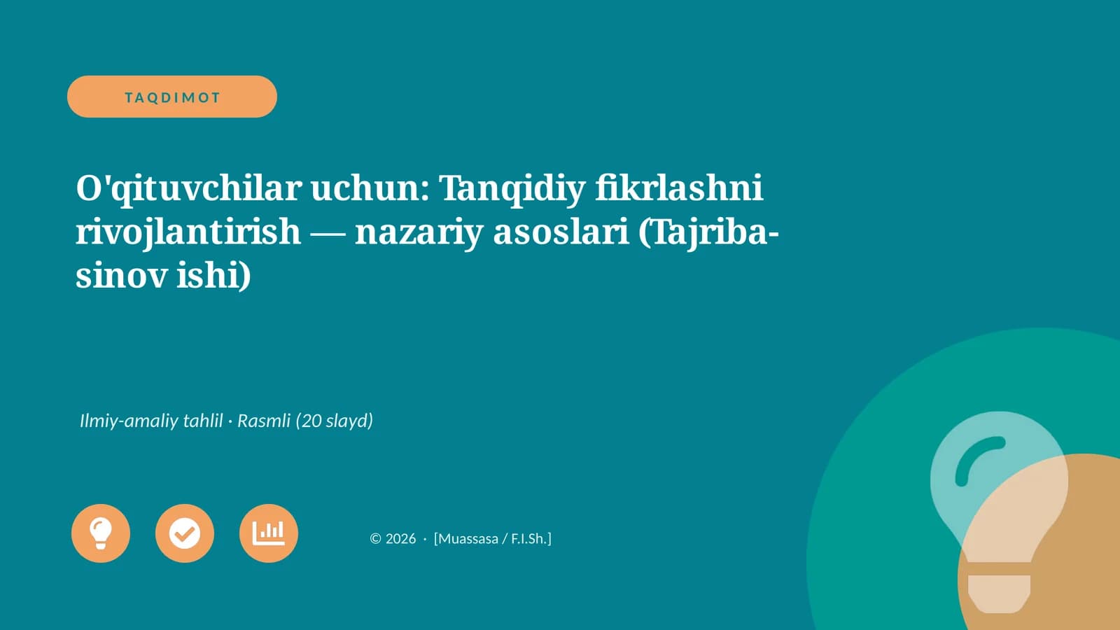 Tanqidiy fikrlashni rivojlantirish — nazariy asoslari (Tajriba-sinov ishi)