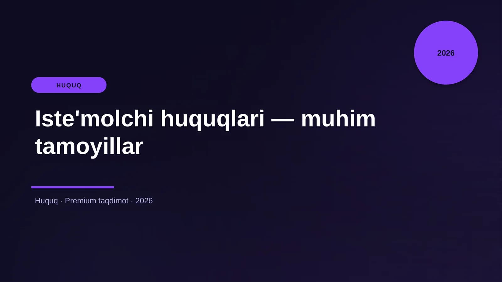 Iste'molchi huquqlari — muhim tamoyillar