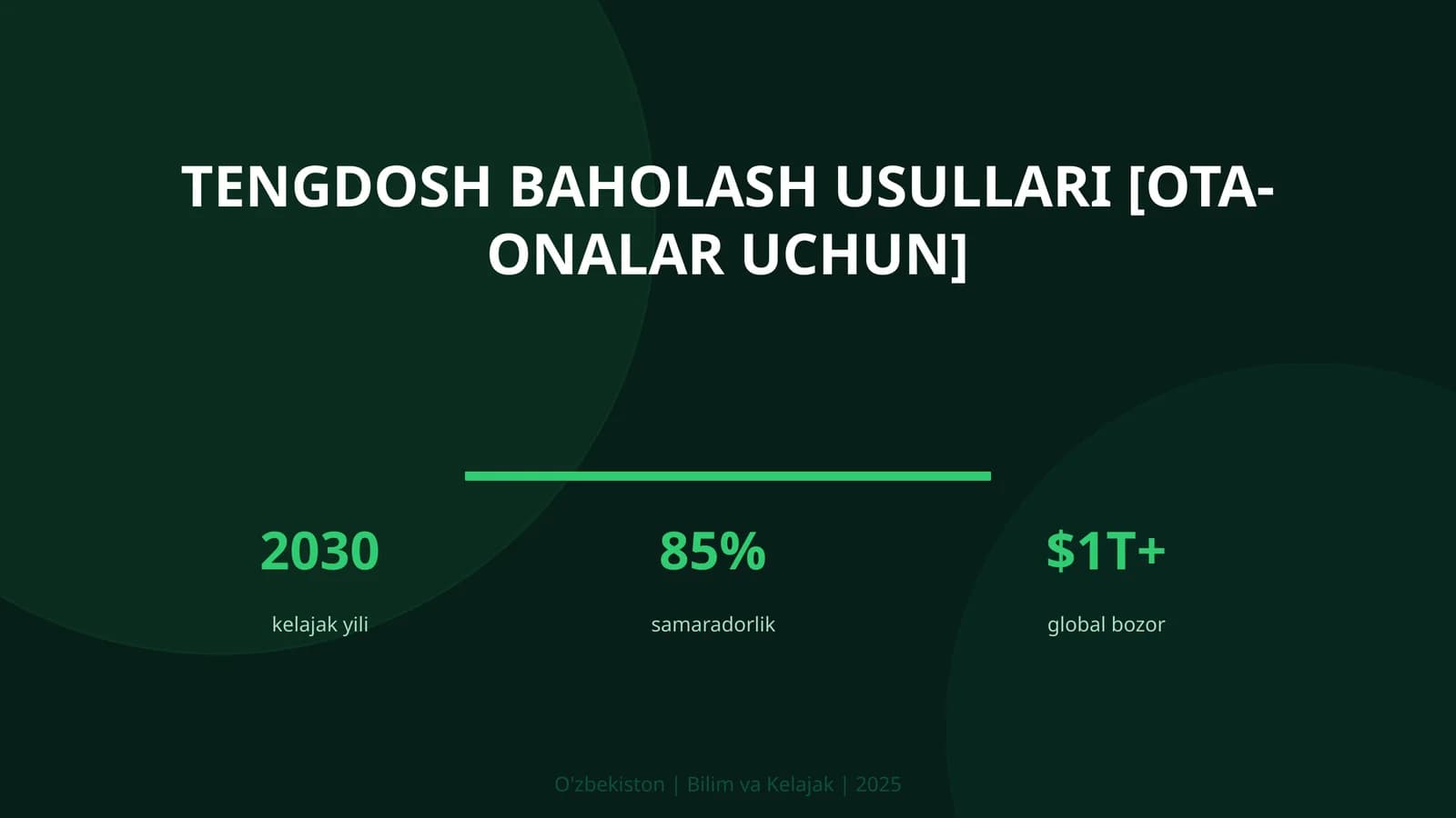 Tengdosh baholash usullari [ota-onalar uchun]