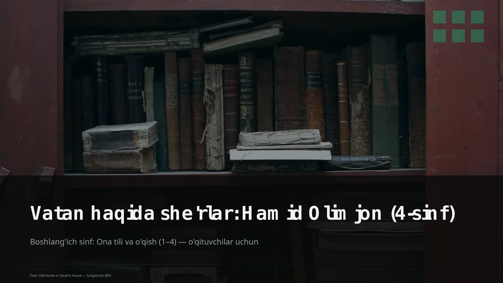 Boshlang'ich sinf: Ona tili va o'qish (1–4)