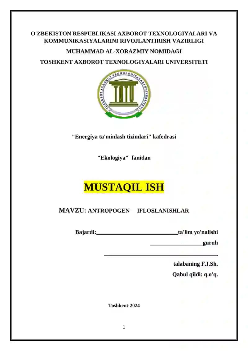 Antropogen ifloslanishlar