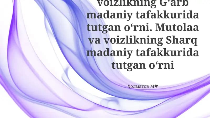 Klassık edebiyatning g'arb fikriga ta'siri
