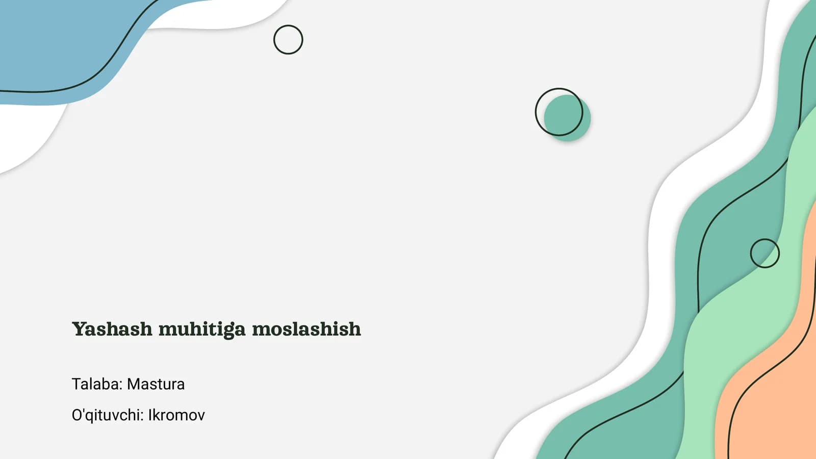 Yashash muhitiga moslashish